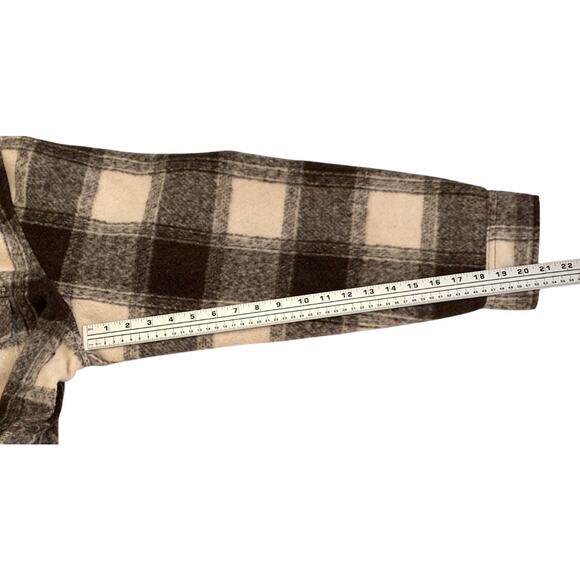 Old Navy Mens Brown Plaid Shacket Size XXL Full Button Front 4 Pocket Wool - Picture 10 of 16
